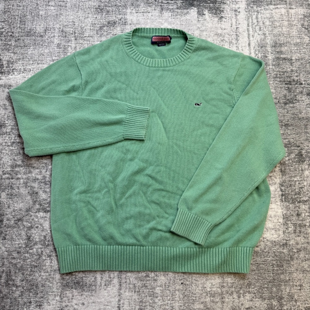 Vineyard‎ Vines Sweater Mens XL Green Cotton Crewneck Preppy Coastal Hamptons